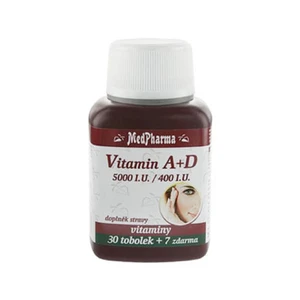 MedPharma Vitamín A + D (5000 I.U./400 I.U.) 30 tob. + 7 tob. ZDARMA