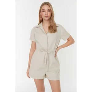 Trendyol Stone Tie Detailed Petite Jumpsuit