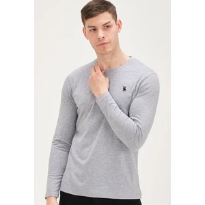 T8588 DEWBERRY BIKE COLLAR MEN'S SWEATSHIRT-GRAY