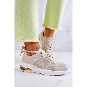 Leather Women's Wedge Sneakers Beige Phiness