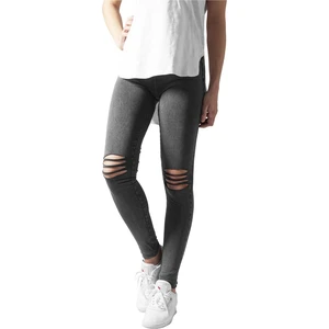 Ladies Cutted Knee Leggings acid black