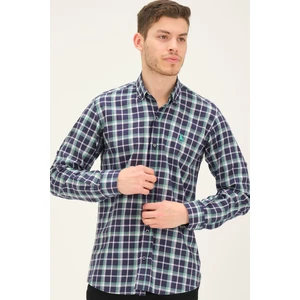 G741 DEWBERRY MEN'S SHIRT-LACİVERT-GREEN