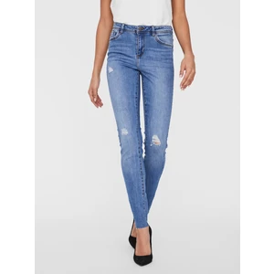 Vero Moda Dámské džíny VMTANYA Skinny Fit 10228784 Medium Blue Denim S/30