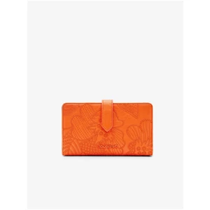 Oranžová dámská květovaná peněženka Desigual Alpha Pia Medium - Dámské