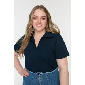 Trendyol Curve Plus Size Blouse - Dark blue - Regular fit