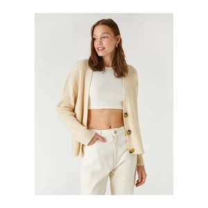 Koton Cardigan - Beige - Relaxed fit