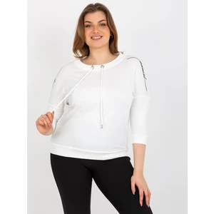 Women's blouse plus size with 3/4 sleeves - ecru