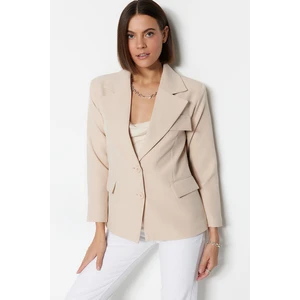 Trendyol Ecru Woven Lined Blazer Jacket