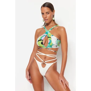 Trendyol High Leg Bikini Bottoms With Ecru Accessories