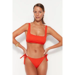 Trendyol Red Bralette Textured Bikini Top