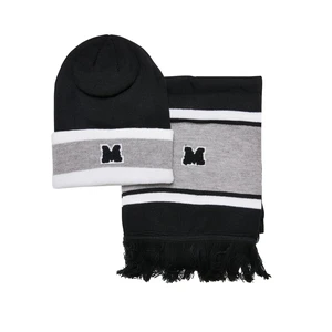 Package College Team Hat & Scarf Black/Heathergrey/White