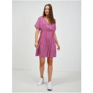 Dark pink patterned dress ORSAY - Women