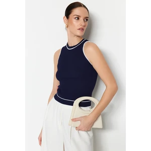 Trendyol Navy Blue Basic Color Blocked Knitwear Blouse