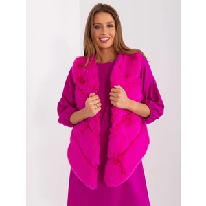 Fuchsia fur vest with lining