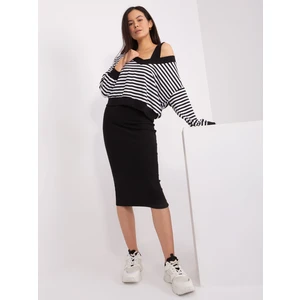 Black and white basic set with midi dress