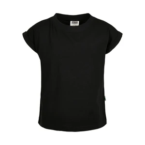 Girls' Organic T-Shirt with Extended Shoulder Black