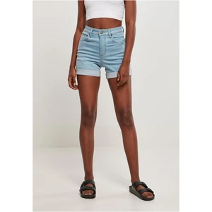 Women's Organic Stretch Denim 5-pocket Sheer Bleached Shorts