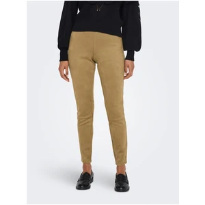 Beige women's trousers in suede finish ONLY Jo - Women