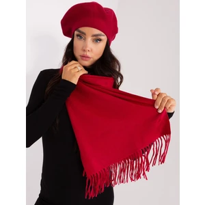 Burgundy knitted scarf