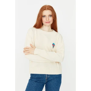 Trendyol Sweater - Ecru - Regular fit