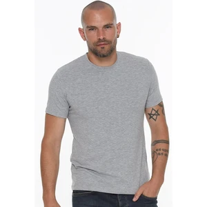 T8569 DEWBERRY BIKE COLLAR MĘSKI T-SHIRT-SZARY