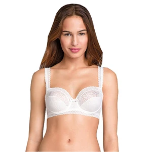 PLAYTEX UNDERWIRE BALCONNETTE BRA - Dámska čipkovaná podprsenka s kosticami (balkonetka) - antická biela