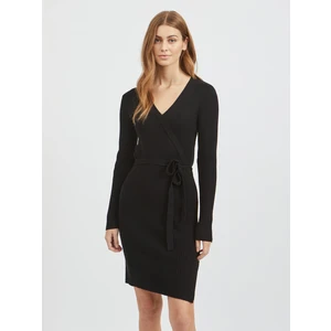 Black Women's Ribbed Sweater Dress VILA Ril - Women