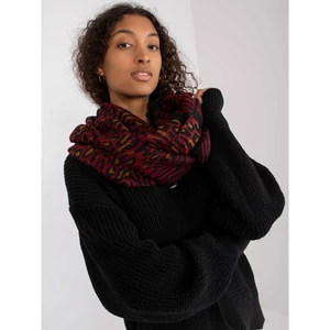 Black and maroon scarf with animal patterns