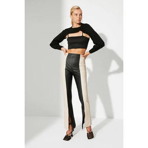 Trendyol Black Color Block Slit Trousers