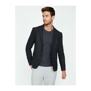 Koton Men's Gray Button Detailed Blazer Jacket