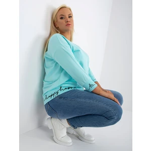 Mint and black plus size mikina bez kapuce Charliza