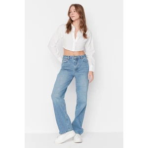 Trendyol Blue Low Waist Wide Leg Jeans