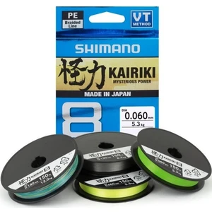 Shimano splietaná šnúra kairiki 8 zelená 150 m-priemer 0,315 mm / nosnosť 33,5 kg