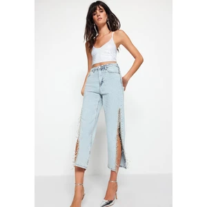 Trendyol Shiny Stones and Slit Denim Jeans