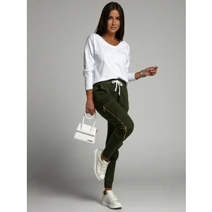 Set of women's cargo trousers and white-khaki blouses