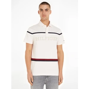 Krémové pánské polo tričko Tommy Hilfiger