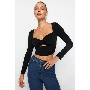 Trendyol Black Window/Cut Out Detailed Blouse