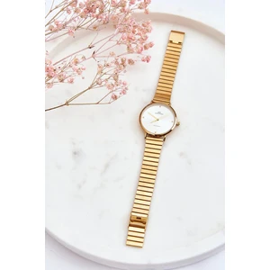 Women's waterproof watch on Giorgio&Dario bracelet gold-white