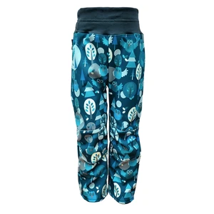 Children's softshell pants - kerosene - blue owls