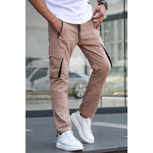 Madmext Beige Cargo Pocket Jogger Pants 5791