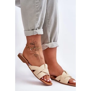 Women's material sandals Beige Aversa