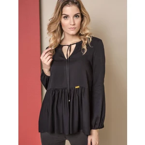 Blouse ONE with wide frill black