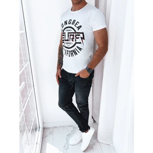 White men's T-shirt with Dstreet print