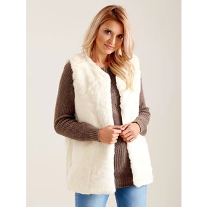 Ecru fur vest