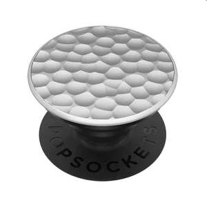 PopSockets univerzális tartó PopGrip Hammered Metal Silver