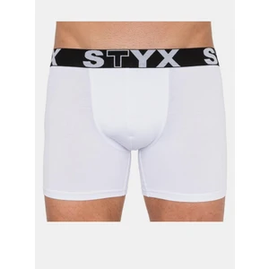 Men&#39;s boxers Styx long sport rubber white (U1061)