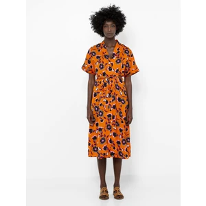 Orange Floral Shirt Dress CAMAIEU - Women