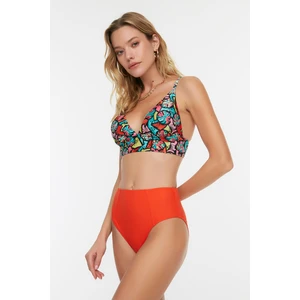 Trendyol Red High Waist Cup Stitched Bikini Bottoms