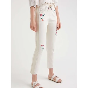 Cream Women's Floral Trousers Desigual Lita - Women