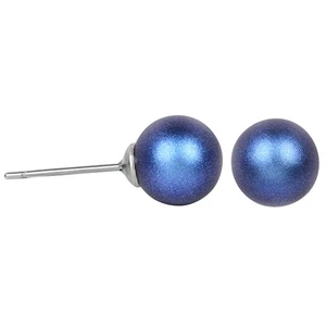 Levien Moderní náušnice pecky Pearl Iridescent Dark Blue